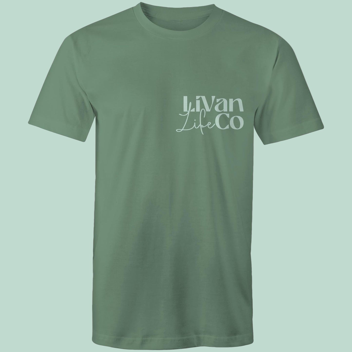 Green shirt with light green logo