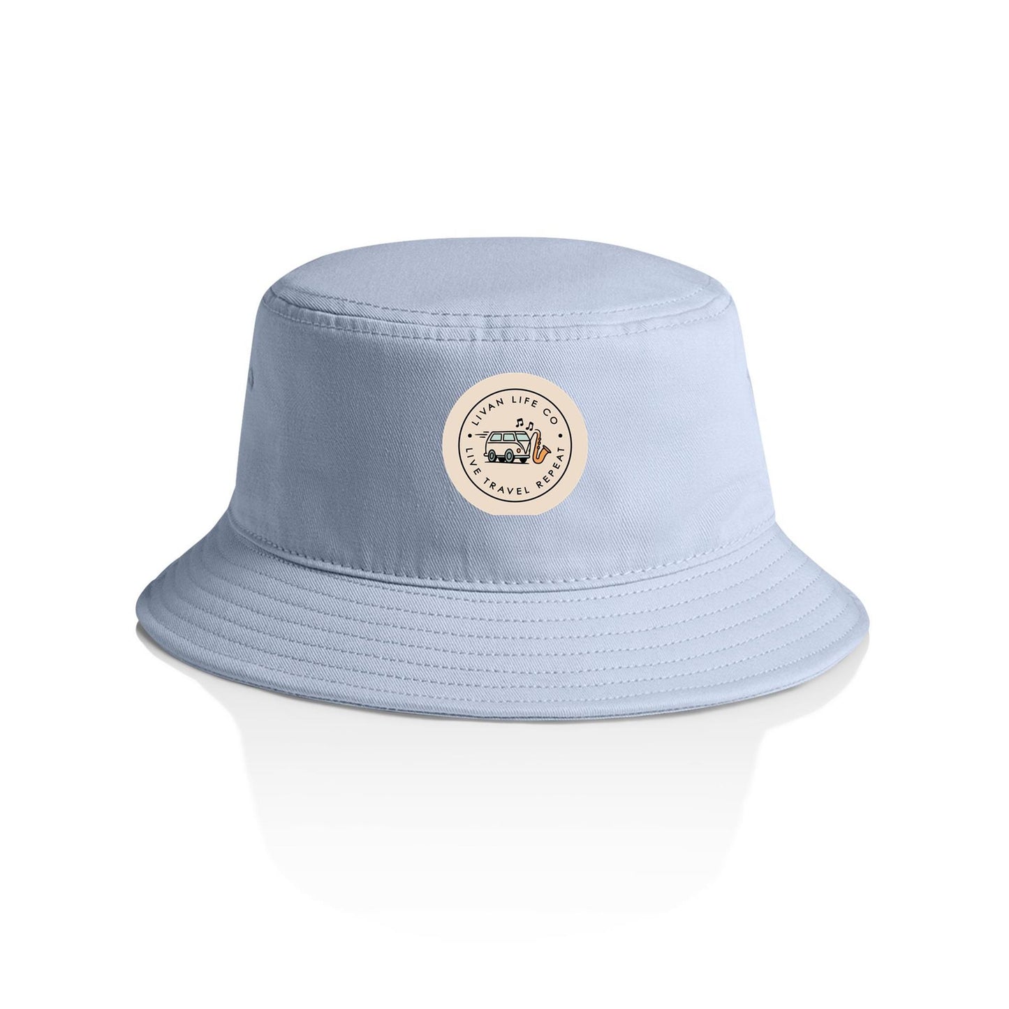 Light Blue buckey hat with circular logo